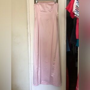 Nicole Miller Blush Pink Strapless Evening Gown Button Accents Size 10